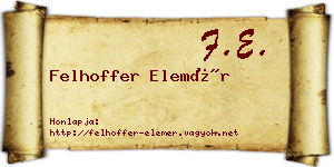 Felhoffer Elemér névjegykártya
