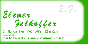 elemer felhoffer business card